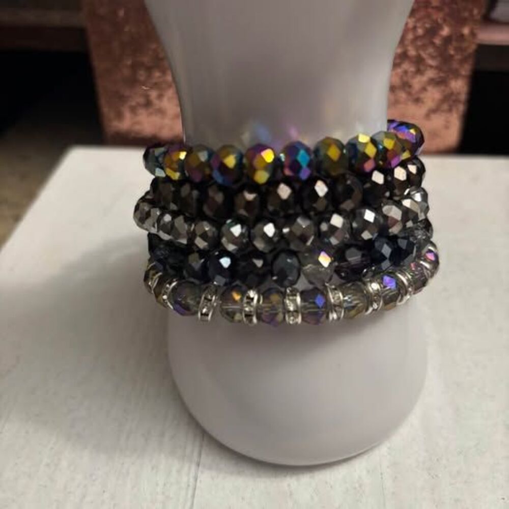 Handmade Beaded Bracelet Stack 0256